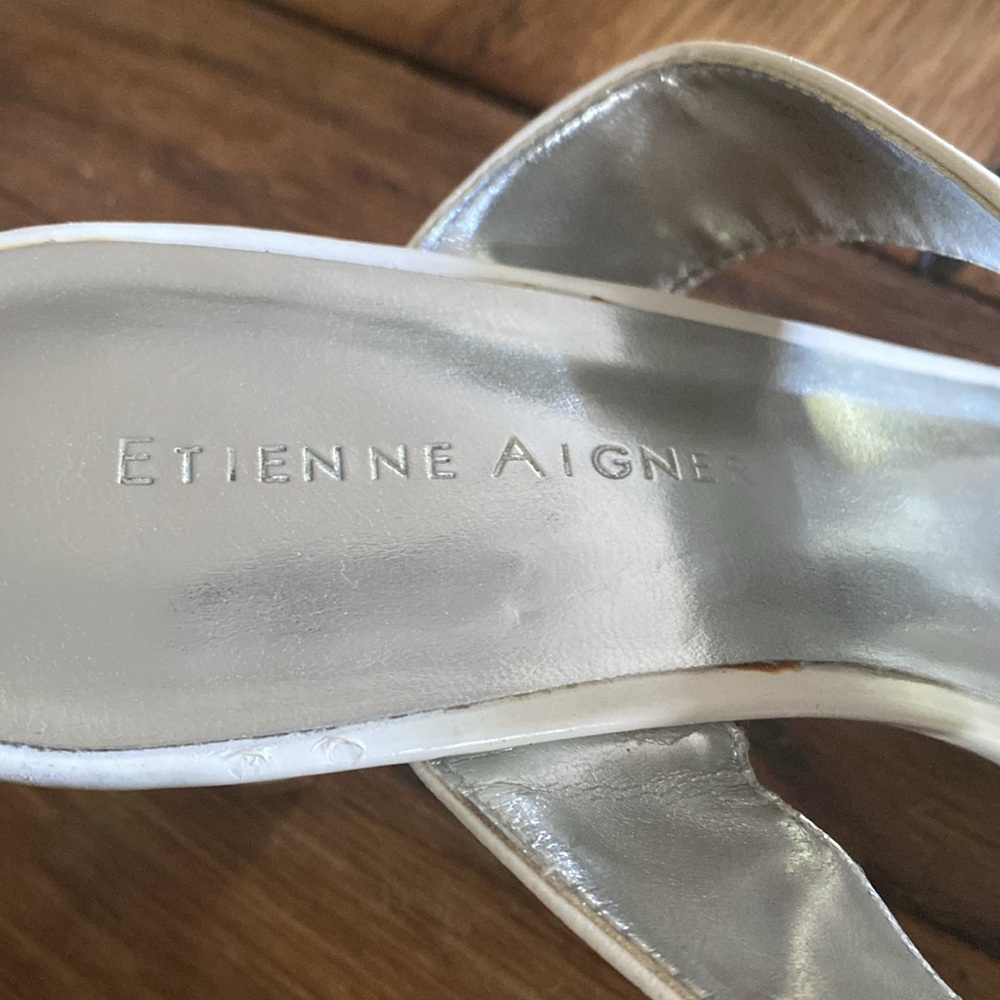 Etienne Aigner White Slide Sandals - Picture 5 of 8